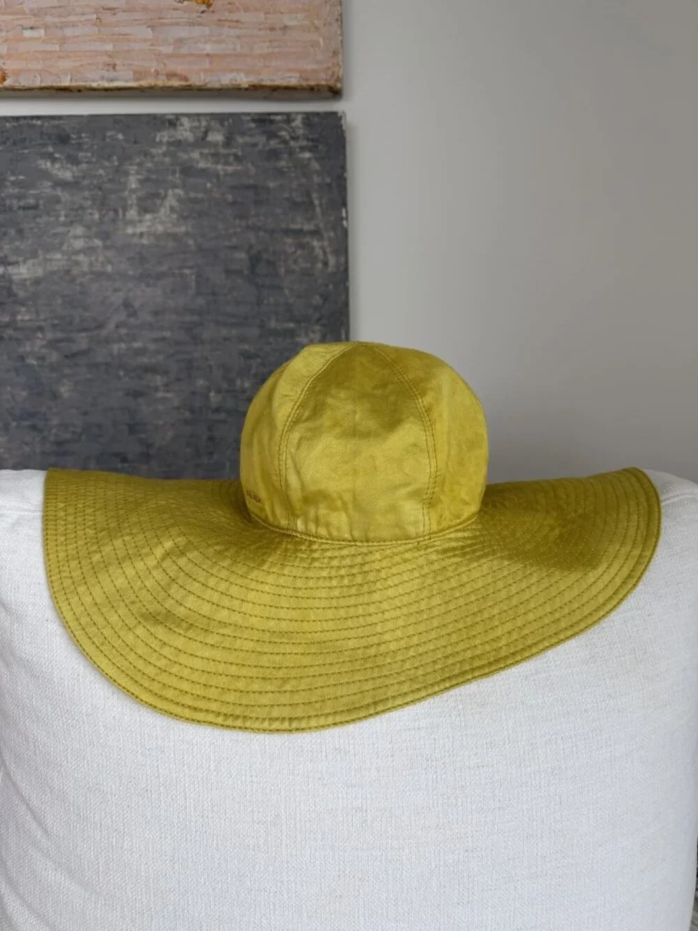 PRADA Size Small (S) Yellow Nylon Bucket Hat Wide Brim Sun Hat